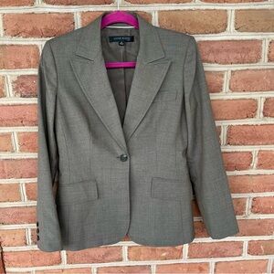 Brown/gray tailored suit jacket show them who is boss. Anne Klein size 6.